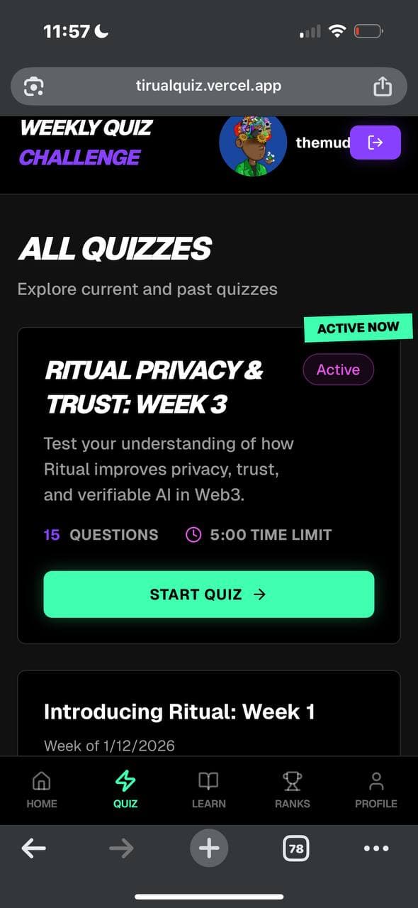 Weekly Quiz Challenge screenshot 1